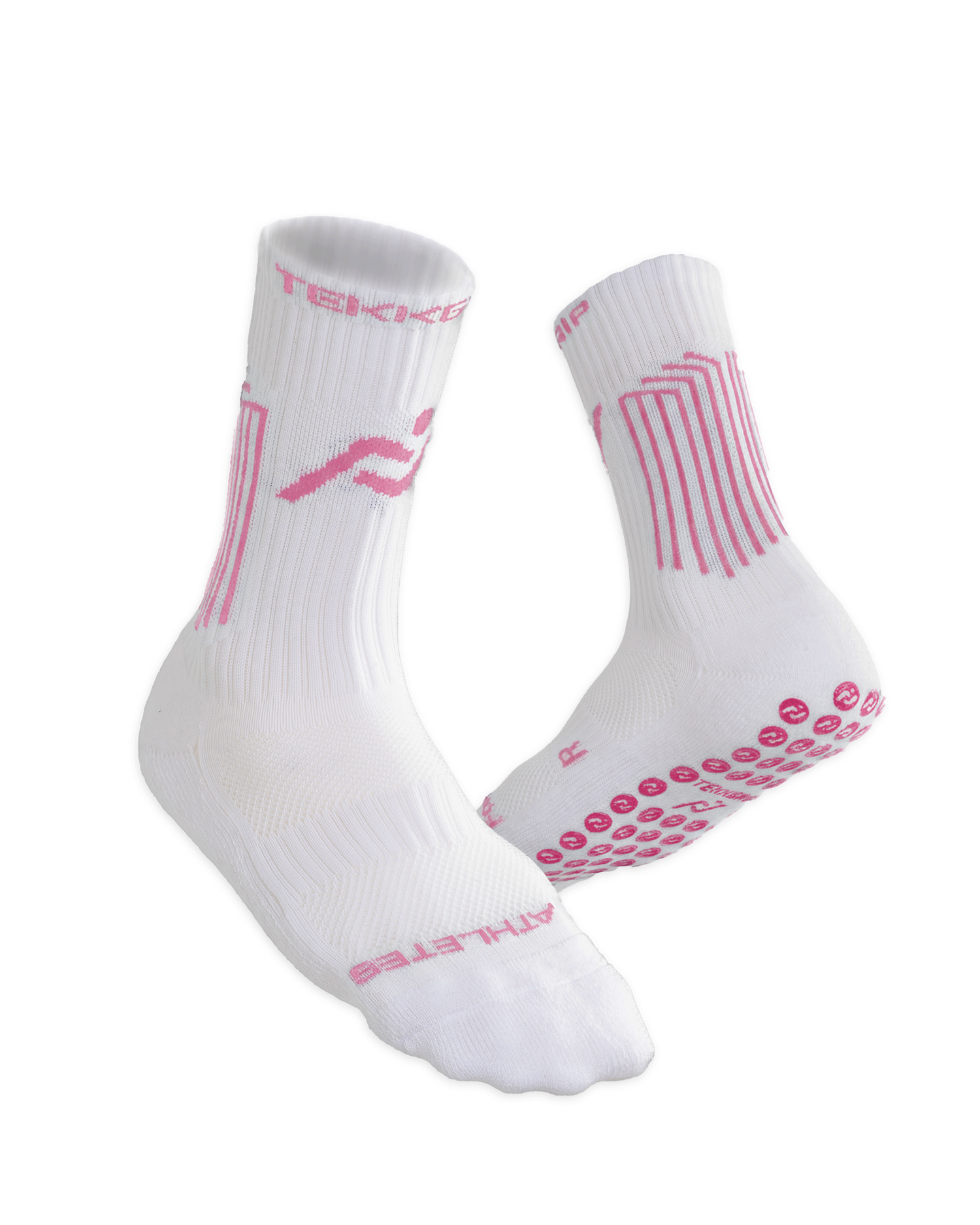 TekkGrip 2.0 Grip Socks- White & Pink (Limited Time Only)